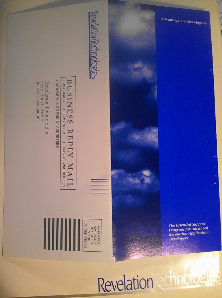 Advanced Revelation press kit. Application development environment for PCs