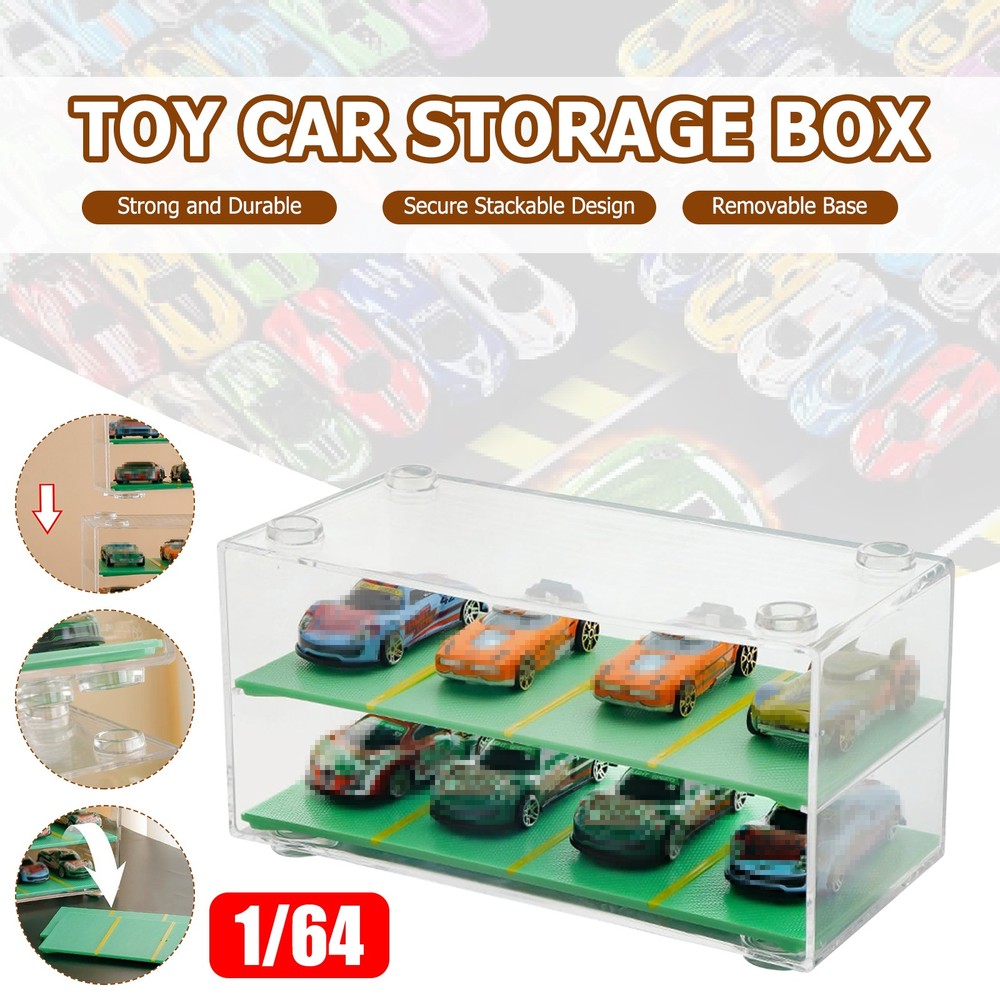 Storage Case 1/64 Scale for Matchbox Car Display Box Stackable Toy Car Organizer
