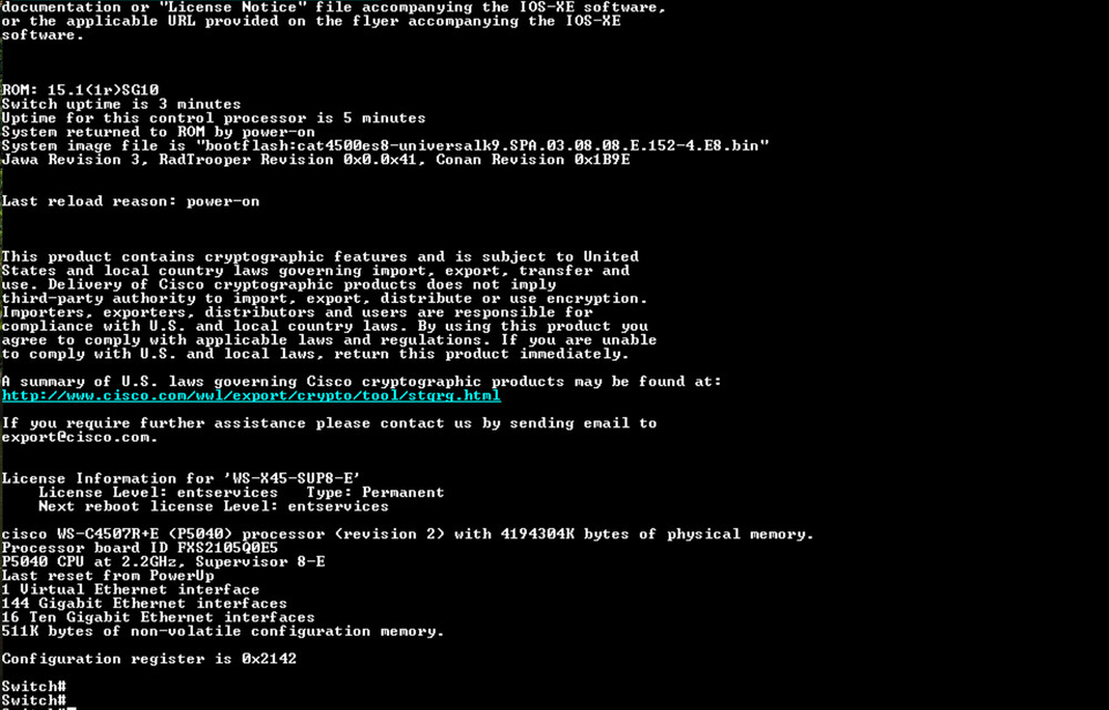 Cisco WS-X45-SUP8-E 4500 E-Series Supervisor Engine TESTED firmware 152-7.E11