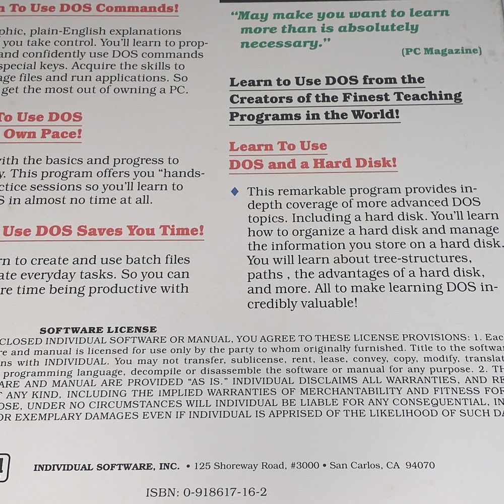 Vintage DOS Computer Based Learning Tools - Learn To Use By Individual Software