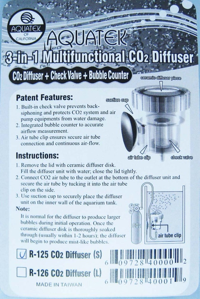 AQUATEK 3-in-1 Diffuser &Bubble Counter Check Valve (S)