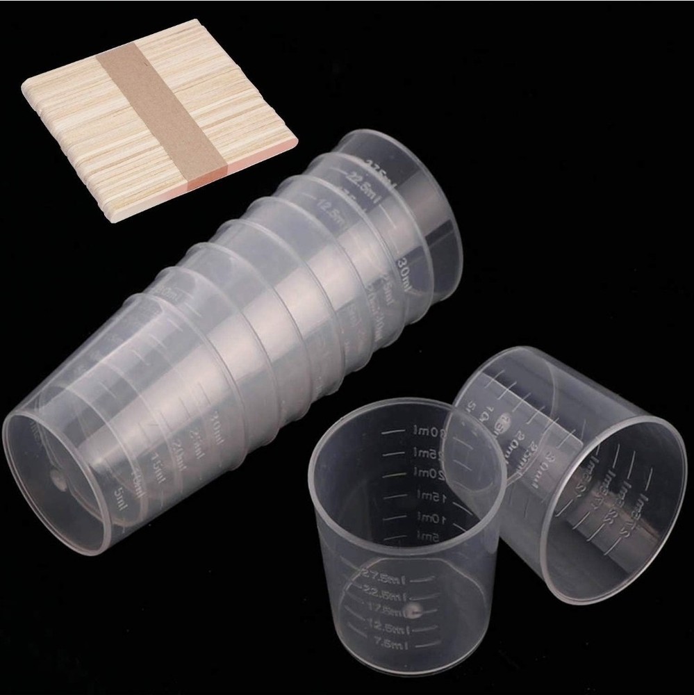 200 Pack 1oz/30ml Plastic Graduated Cups Transparent Scale Cups with 200 Pack...