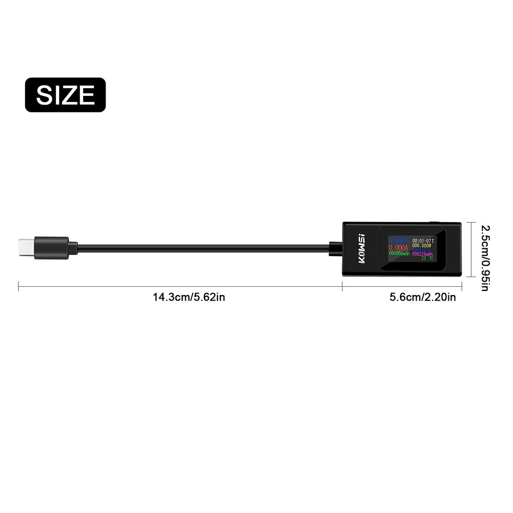 diymore USB C Tester Power Meter,Digital Multimeter, Type Type-C Version 3.0
