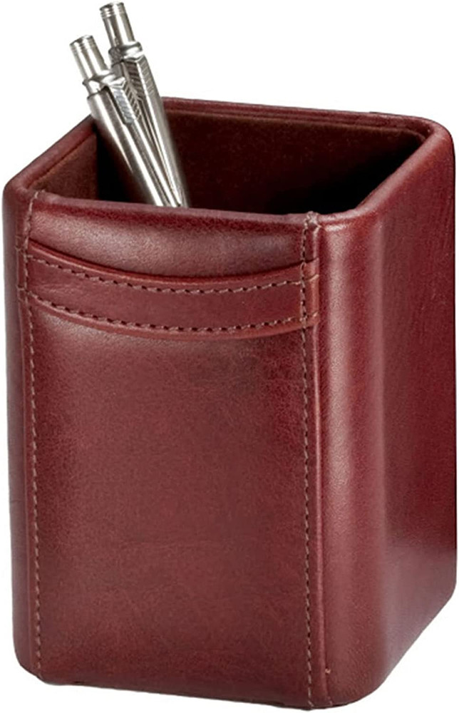 Mocha Leather Pencil Cup