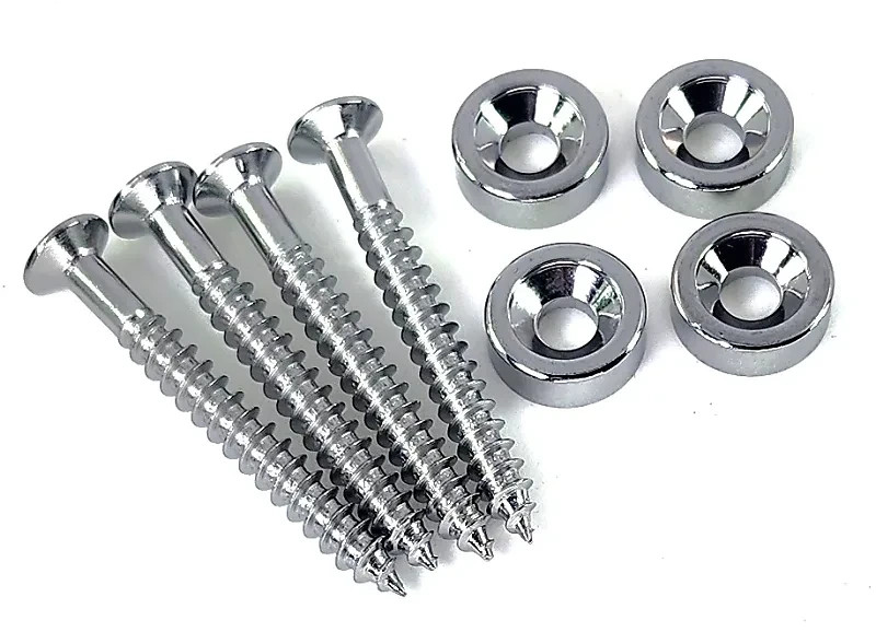 Squier Modders Chrome Neck Joint Screws & Ferrules Hardware For Ibanez