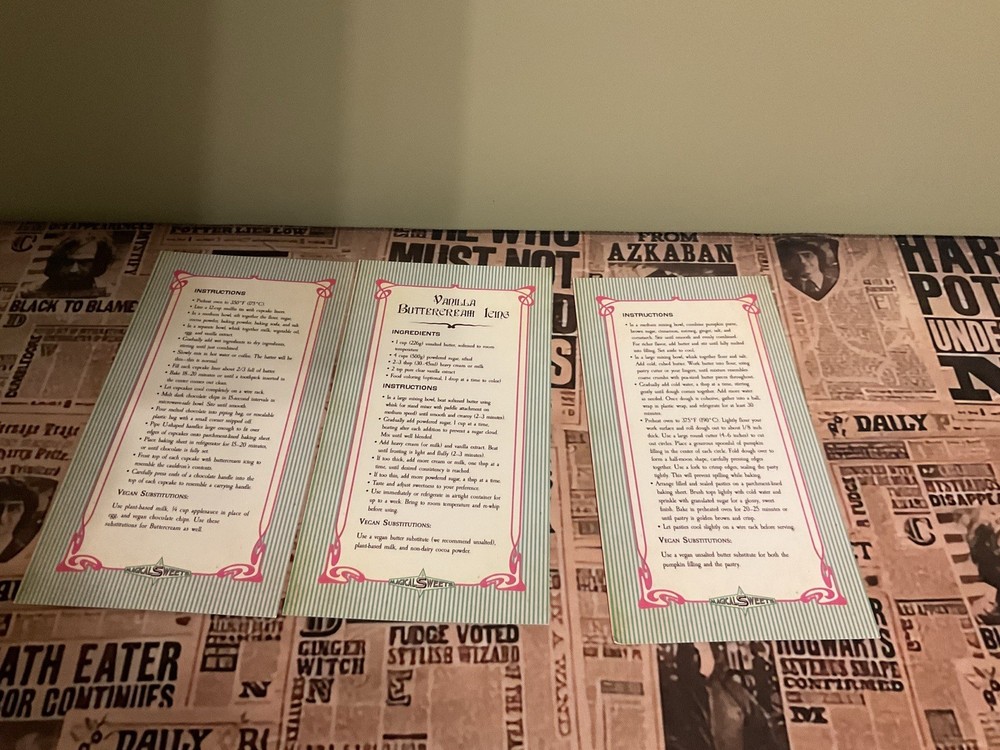 Harry Potter Recipe Cards