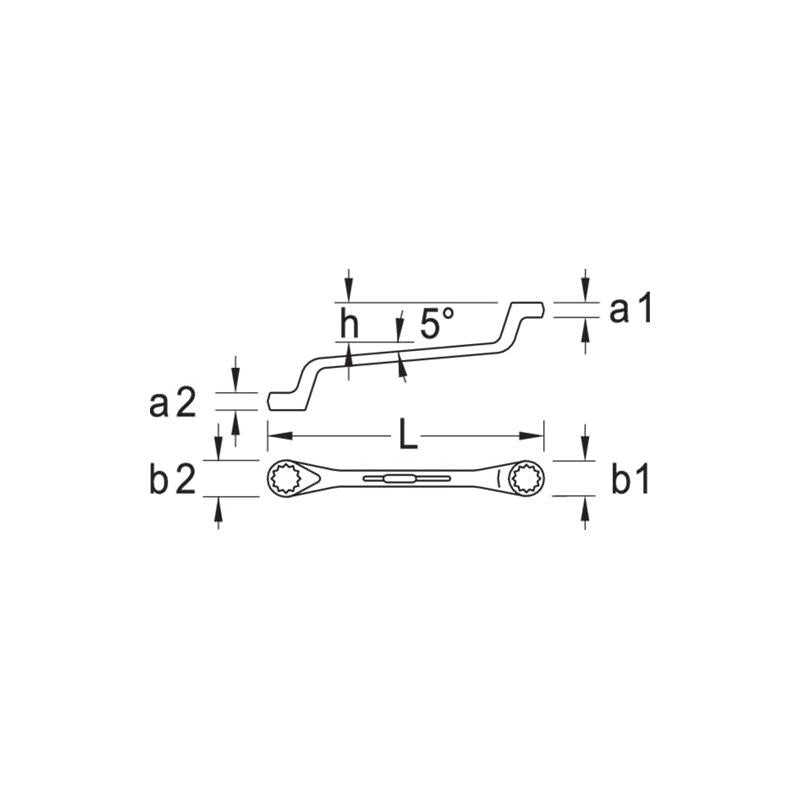 Gedore 6016160 Double ended ring spanner offset 10x13 mm