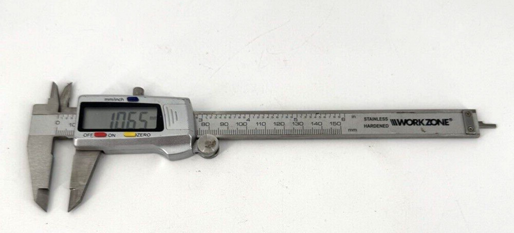 Workzone Digital Caliper 6"-150mm Stainless Hardened New Battery