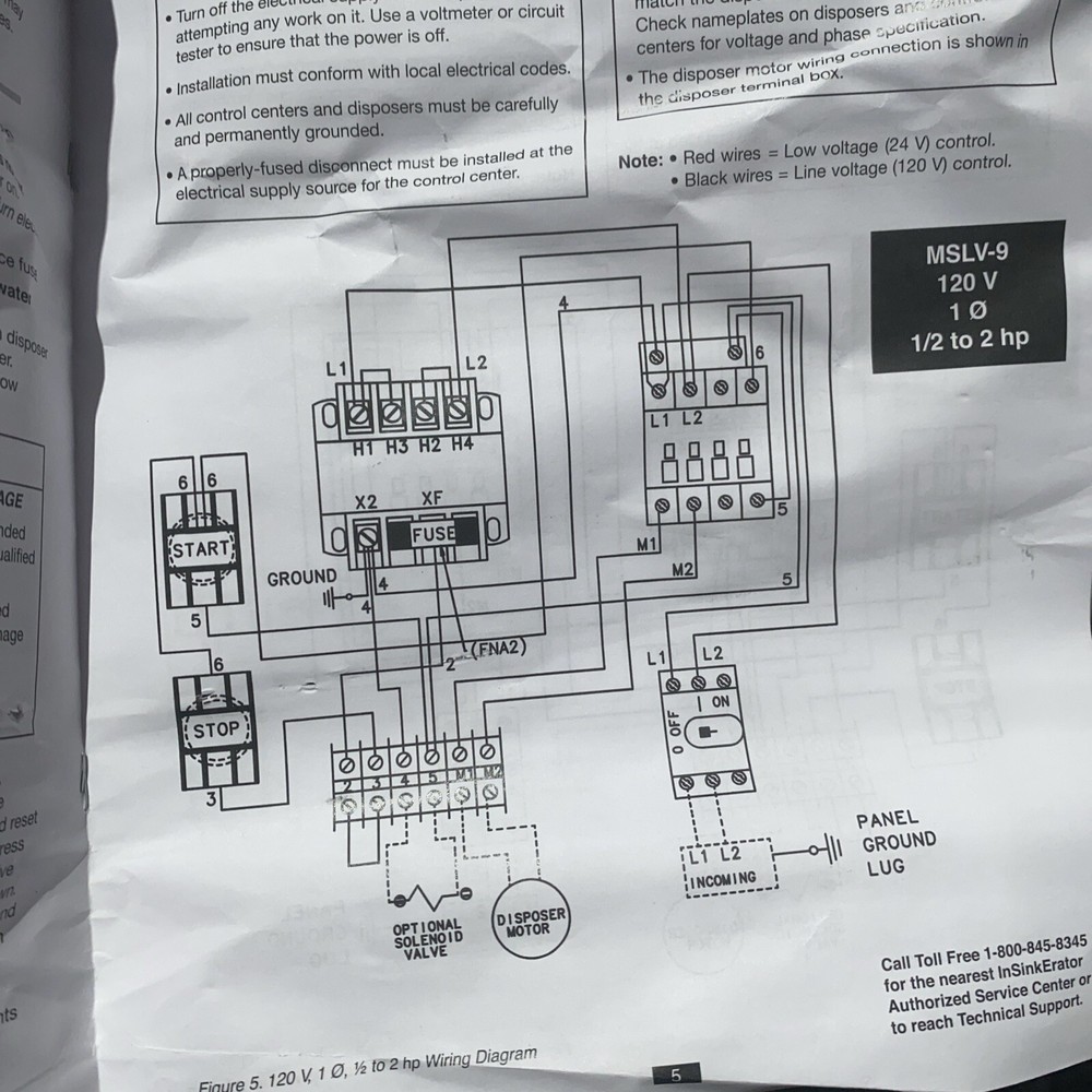 In-Sink-Erator MSLV-9 Disposer Control Panel Center