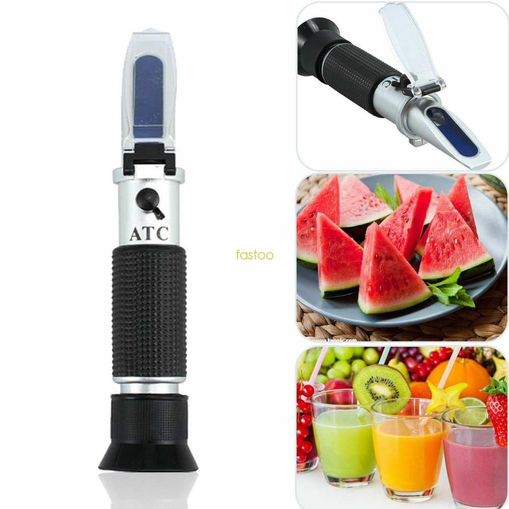 Hand held Brix Refractometer With ATC 0-32% Fruit Juice Sugar Tester Meter Tool