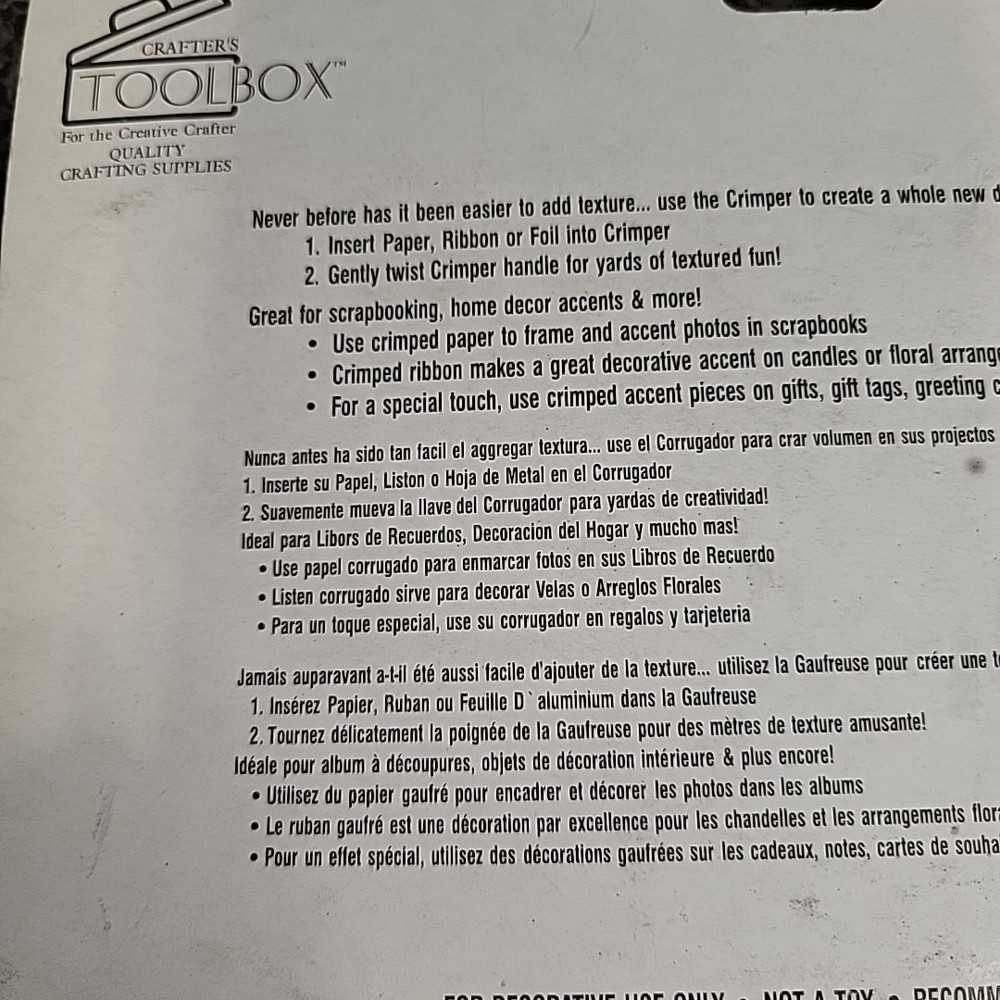 NEW Darice Square & Diamond Shaped Pattern Crimper Tool