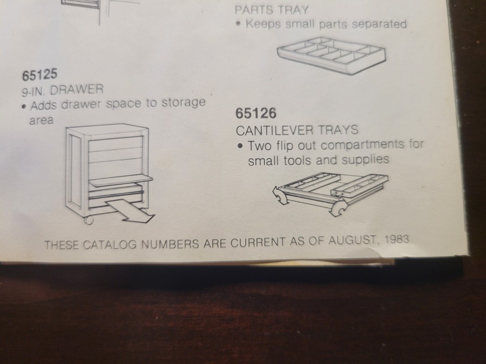 Craftsman Tool Storage Brochure 1983 Vtg