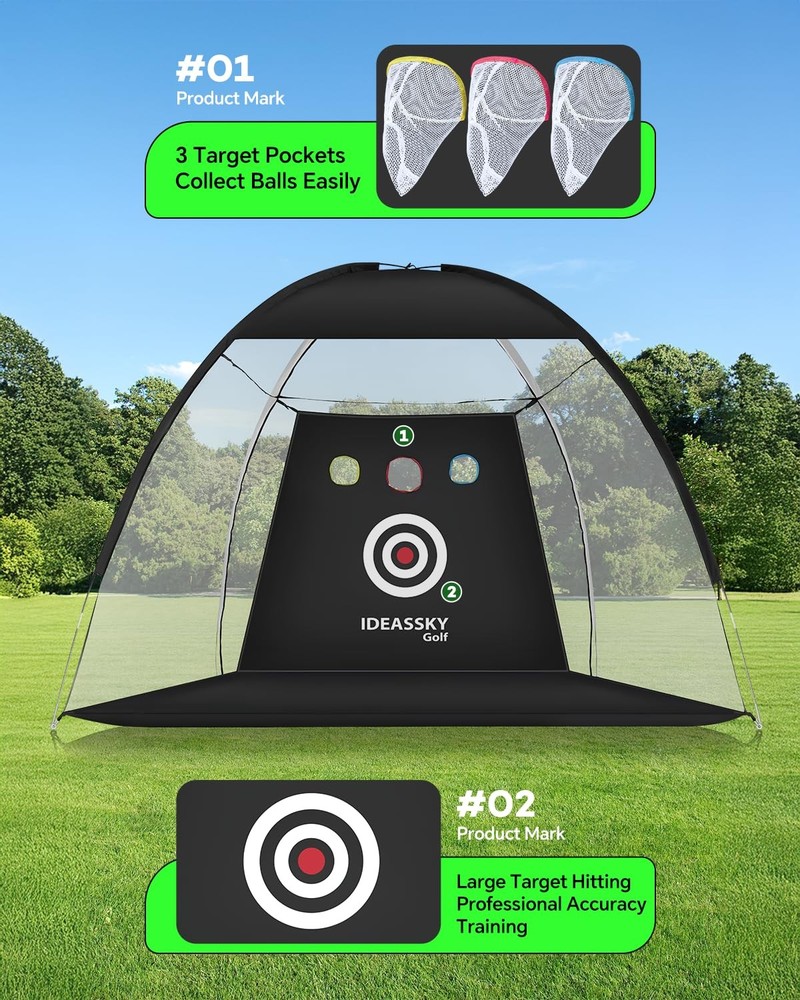New Golf Net with Practice Mat Golf Hitting Aid Nets 10x7FT for Backyard Driving