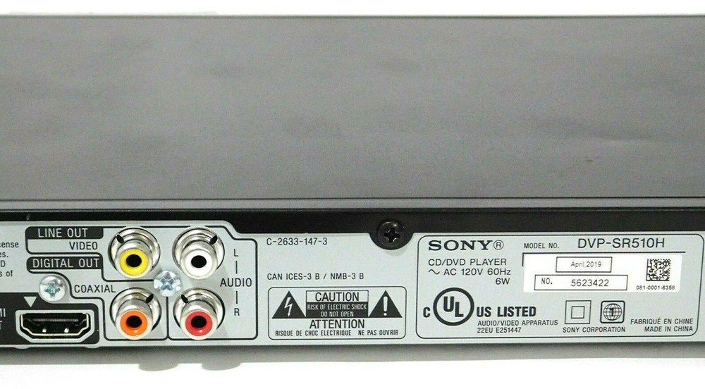 Sony DVP-SR510H CD DVD Player Black Tested No Remote