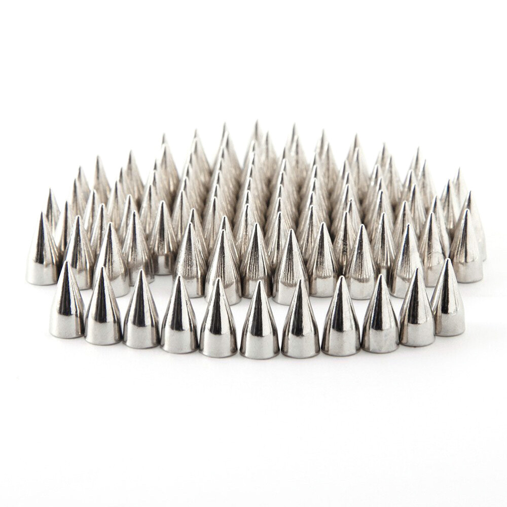 100pcs 7*9mm Metal Cone Spikes Screwback Studs DIY