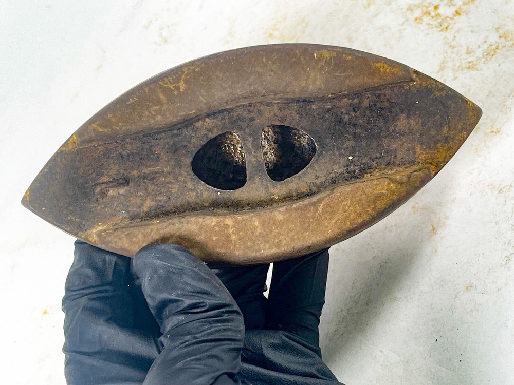 Antique Vintage Sad Flat Clothes Iron Removeable Handle # 1