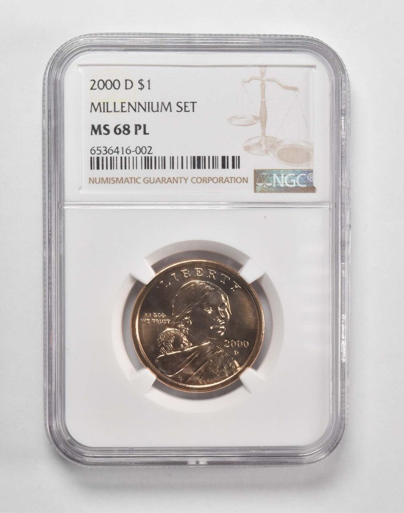 2000-D MS68 PL Millennium Sacagawea Dollar NGC PROOF LIKE