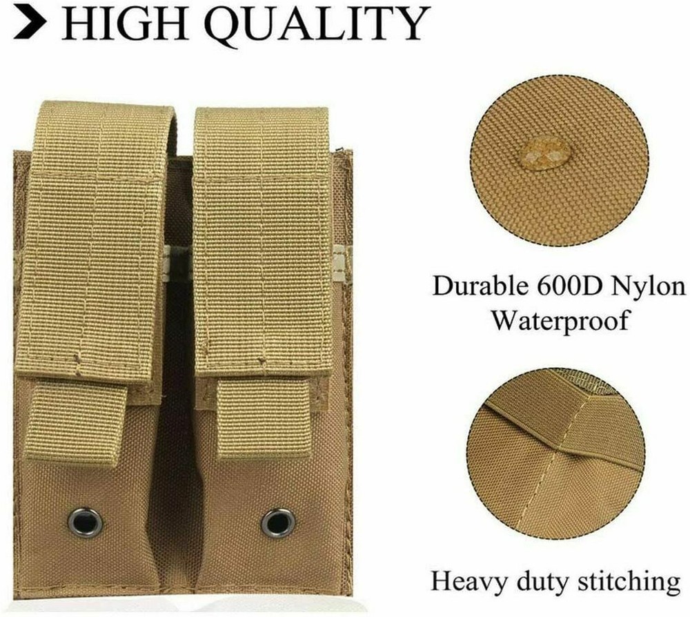 Tactical MOLLE 9mm Magazine Pouch Single/Double Stack Pistol Mag Bag Holder Case