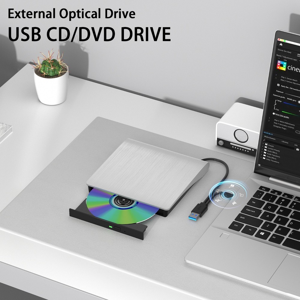 USB3.0 External CD DVD RW Drive Reader Burner Player Optical Drive For Laptop PC