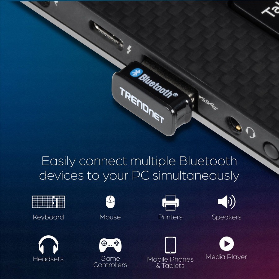 TRENDnet Micro Bluetooth 5.0 USB Adapter, Supports Basic Rate(BR), Bluetooth Low