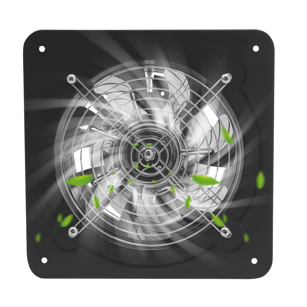 8" Wall-Mounted Exhaust Fan with Backdraft Damper for Kitchen Ventilation