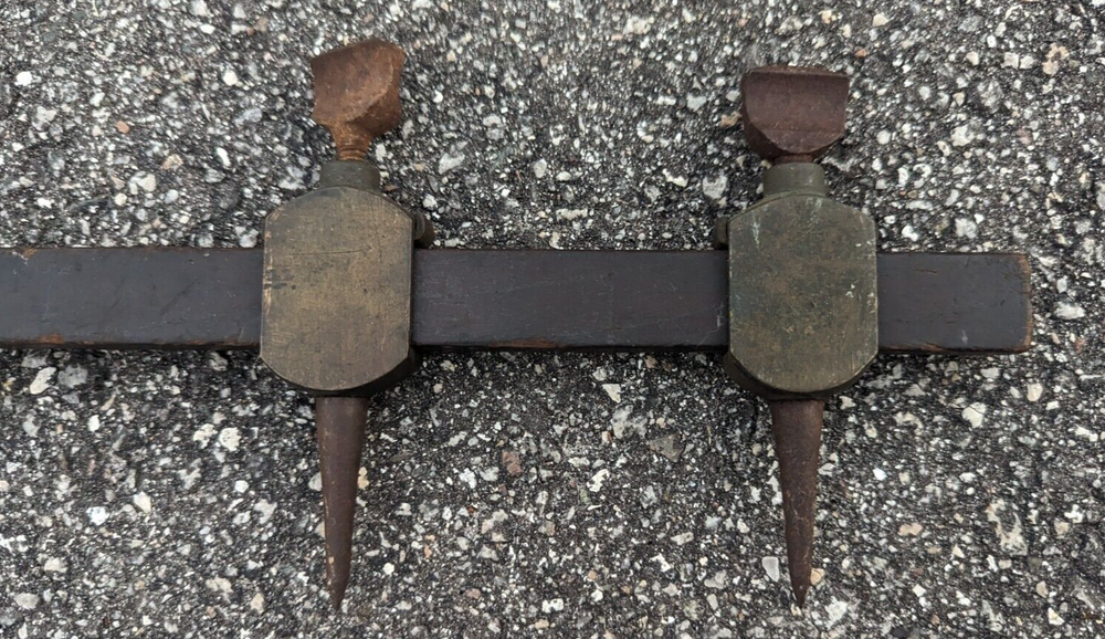 Vintage Brass & Wood Trammel Points