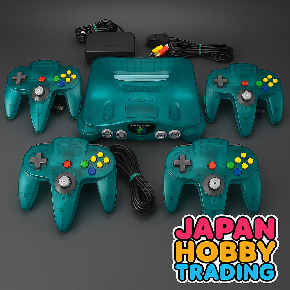 Nintendo 64 Clear Blue N64 Chose Controller Cables NTSC-J Japan Ver. Tested