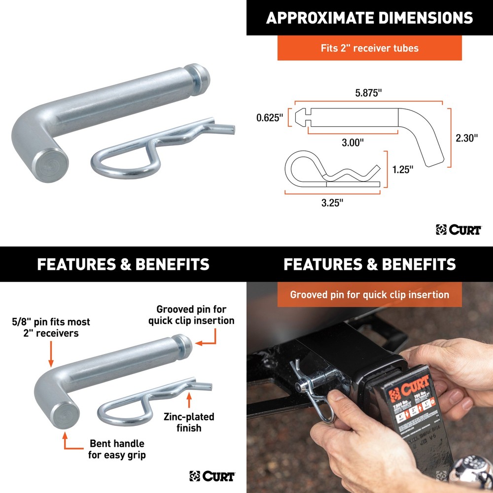 CURT Trailer Hitch 2in Receiver Class 3 w/ Multi-Ball Mount Tow Package - 13116