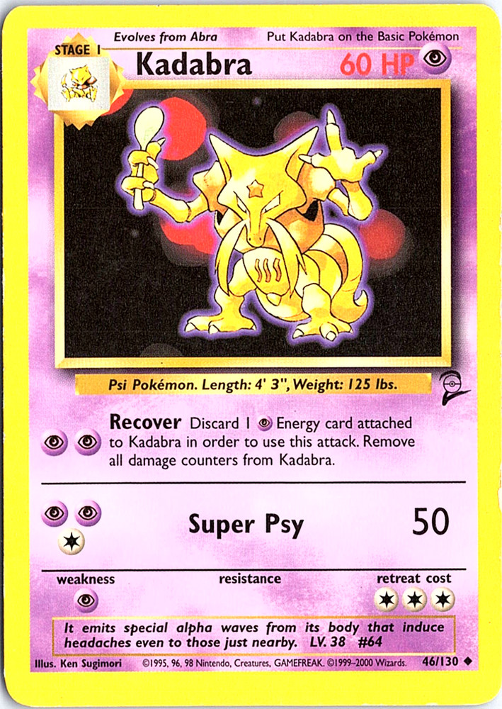 Kadabra Uncommon Base Set 2 046/130 NM