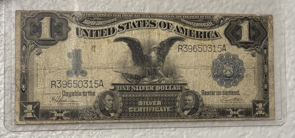 RARE 1899 $1 ONE DOLLAR “BLACK EAGLE” SILVER CERTIFICATE LARGE SIZE NOTE