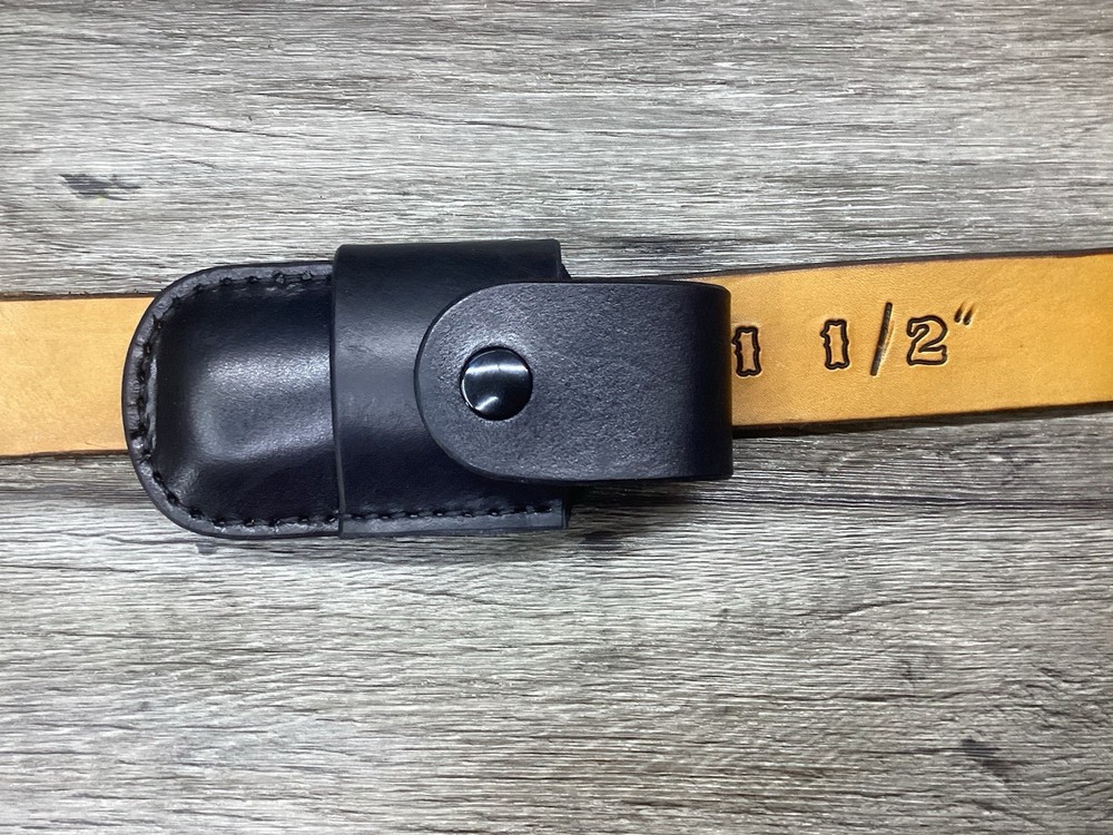 Leather Folding Knife Sheath Horizontal for Buck 112 Size (Sheath Only)
