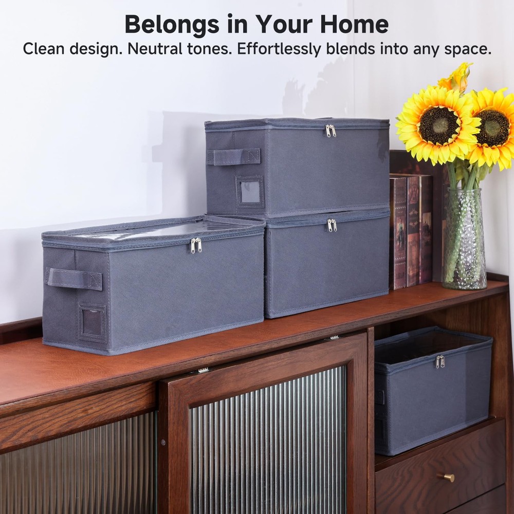 yoyobubu Stackable CD Holder & Storage Case - CD Storage Box Organizer with L...
