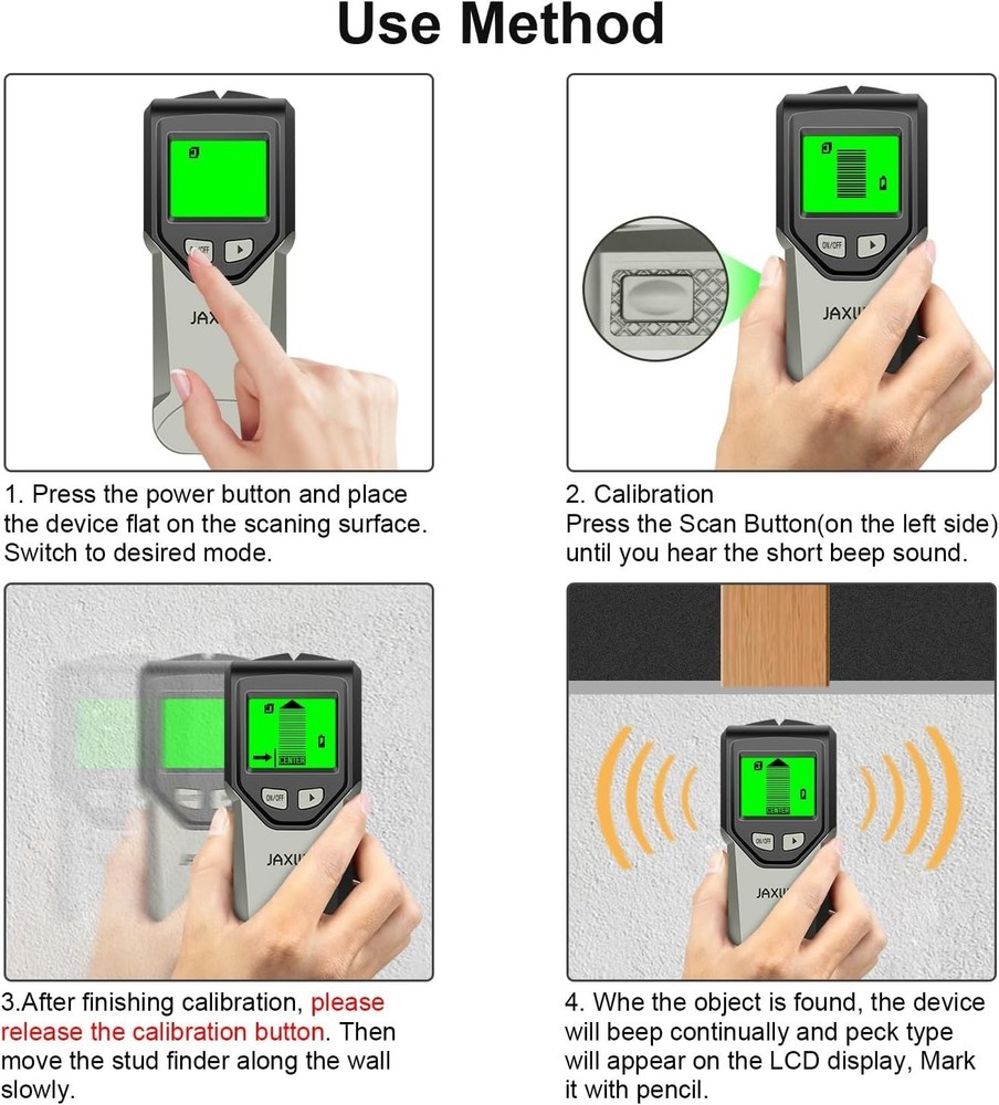 Accurate Wall Scanner with Smart Chip - Versatile Stud Finder for DIY Experts