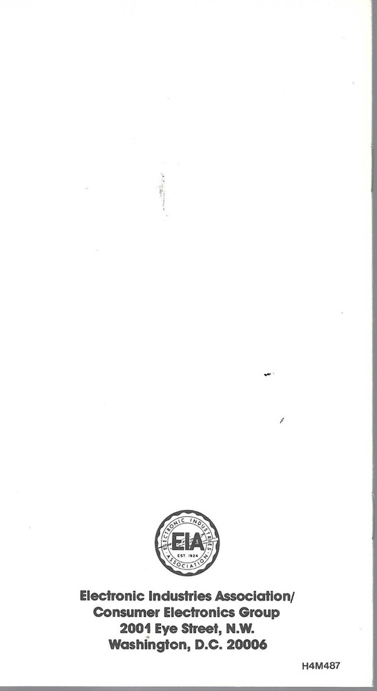 Basic Car Audio Installation Reference Booklet EIA 1987