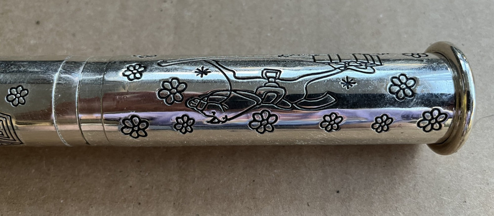 Birth Certificate Silver Plated Decorative Tube Document Holder 9.5"