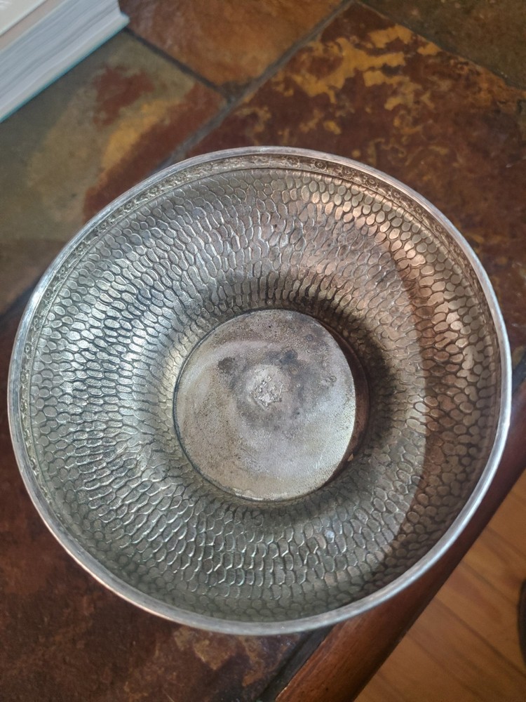Antique Silverplate Candle Holder Copper Ring E.P.-H.S. 5521