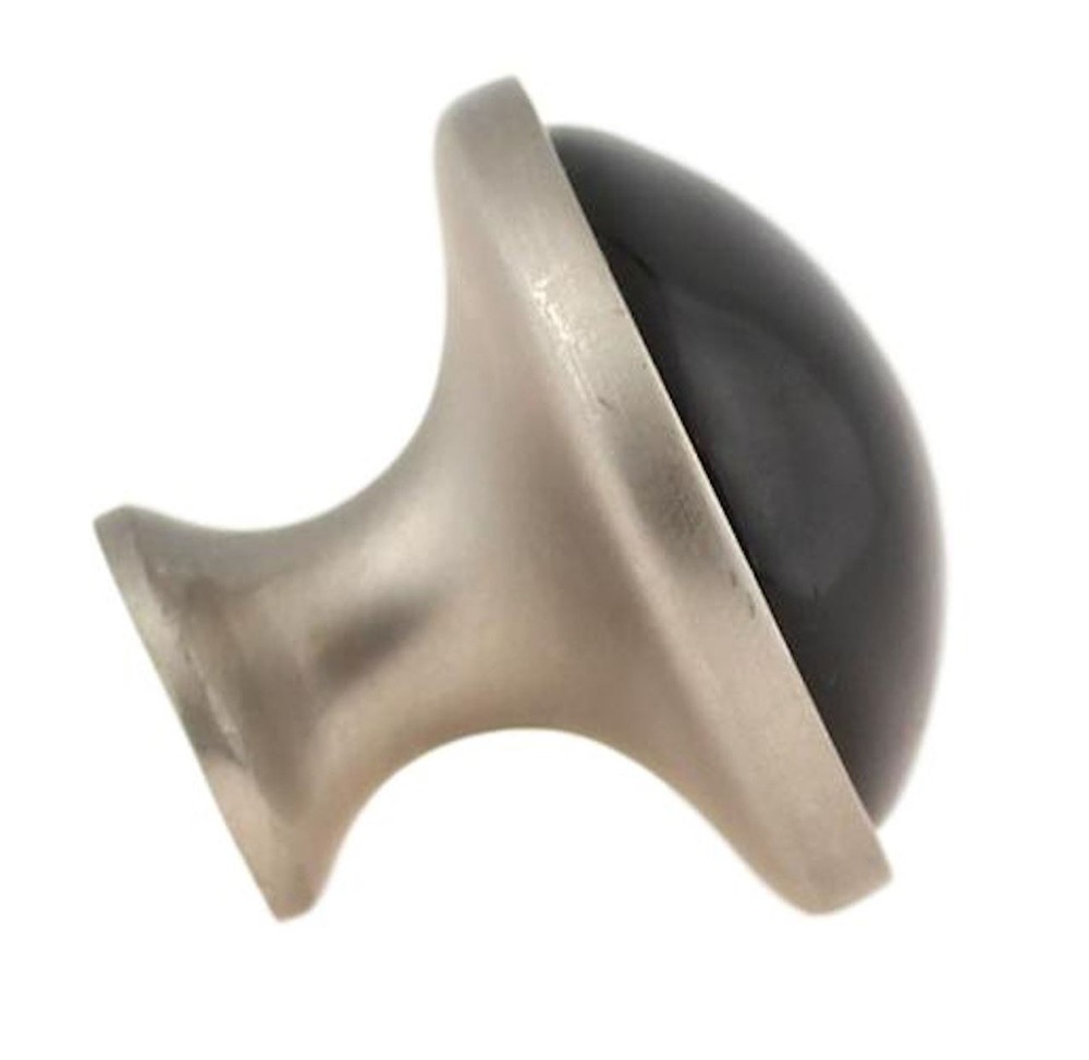 1-3/8" Black Ceramic Insert Knob Brushed Pewter