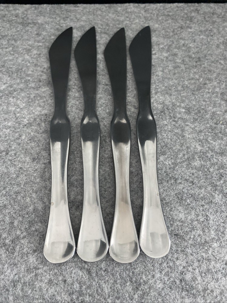 4 Retroneu 18/10 Stainless SILHOUETTE Flatware Modern Solid Knives