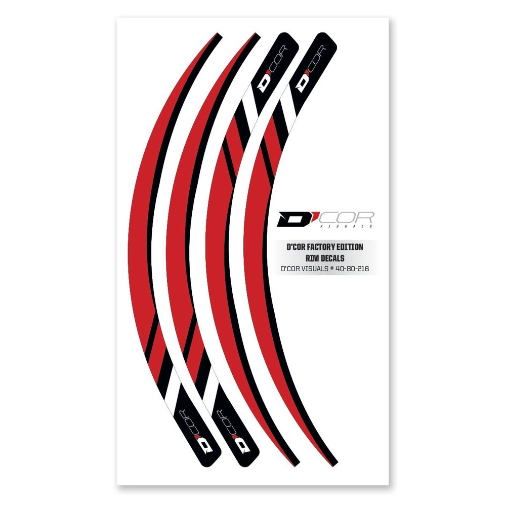 D'COR Visuals Red Rim Decals - 40-80-216