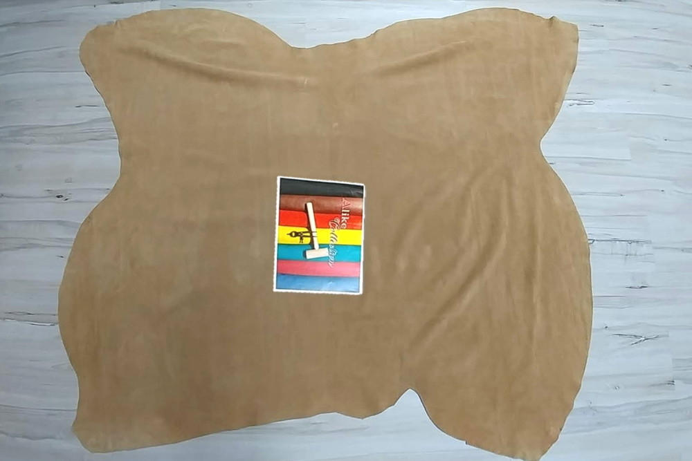 PREMIUM CAMEL BROWN/SAND BROWN SUEDE SPLIT LEATHER COWHIDE