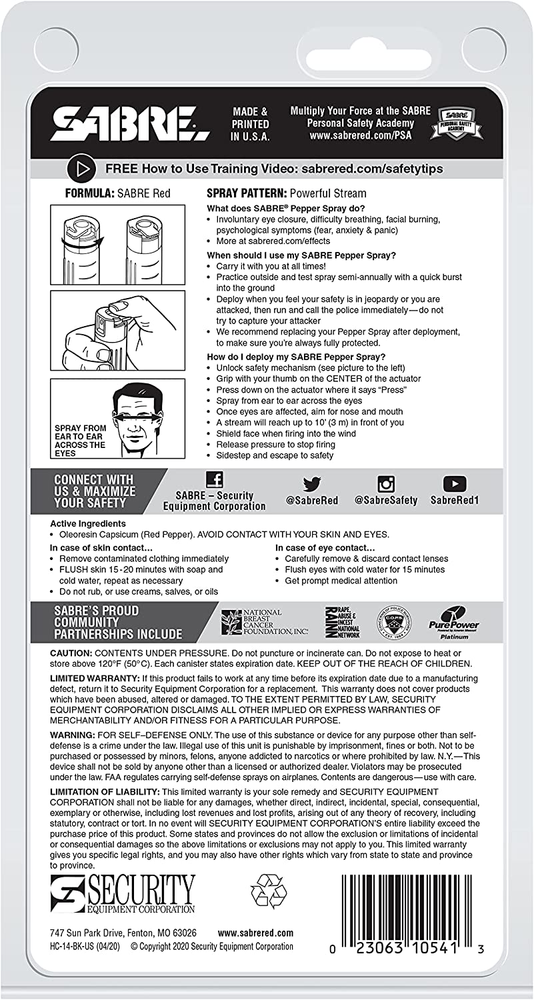 Pepper Spray, Quick Release Keychain for Easy Carry and Fast Access Safe