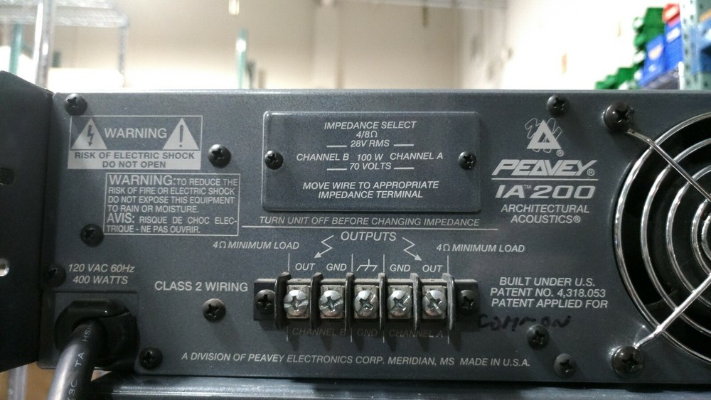 PEAVEY Electronics Model IA 200 Architectural Acoustics