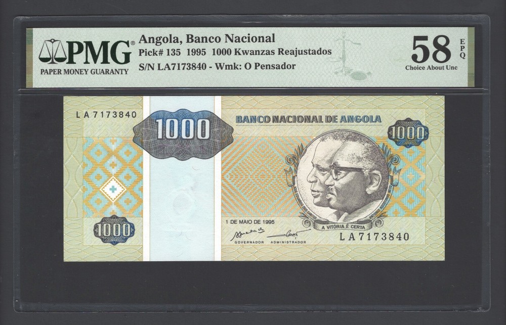 Angola 1000 Kwanzas 1995 P135 About Uncirculated