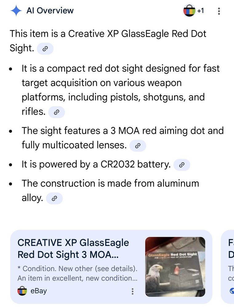 GlassEagle Red Dot Sight 3 MOA Red Dot Sight