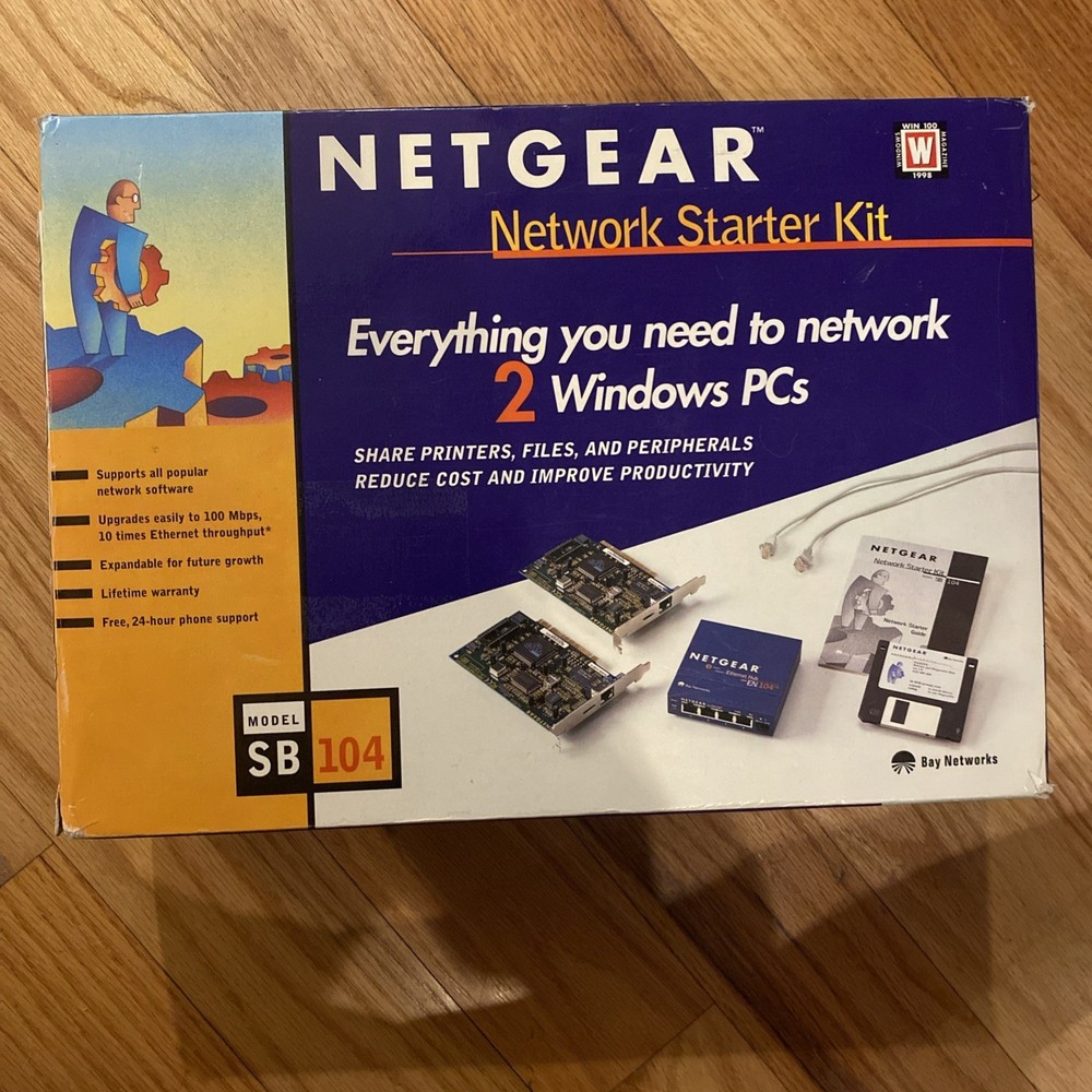 NetGear  (SB104) 4-Ports External Hub Network Starter Kit