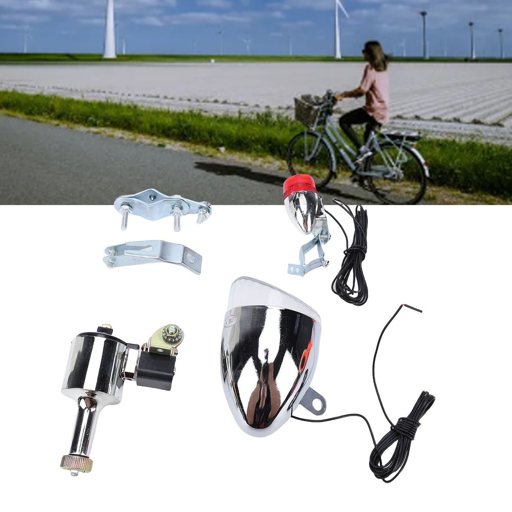 Durable Bicycle Generator Headlight&Tail Light Kit Easy Installation Safety Set