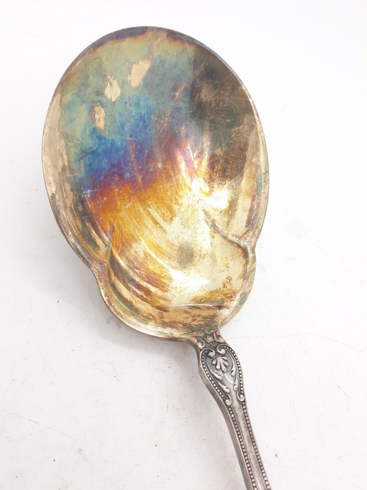 Antique 1896 Gorham Electro Plated Serving Silver Spoon Unique Design