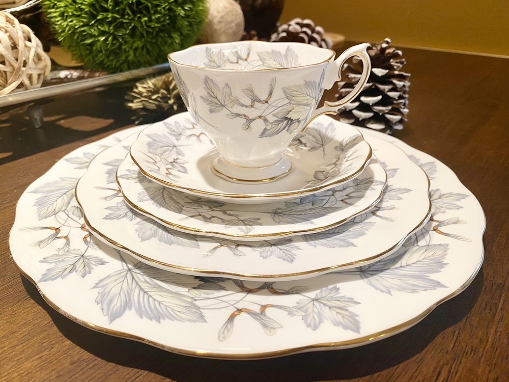 Royal Albert Silver Maple 5 Piece Place Settings England Bone China