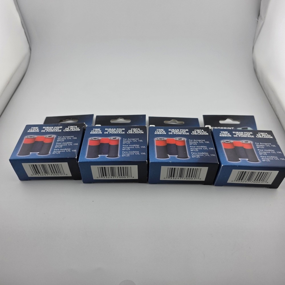 Acroprint Time Clock Ribbon Bundle 4 Pack Blue Red 20-0106-002
