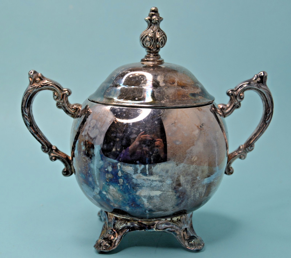 F B Rogers silverplate Sugar bowl tarnished